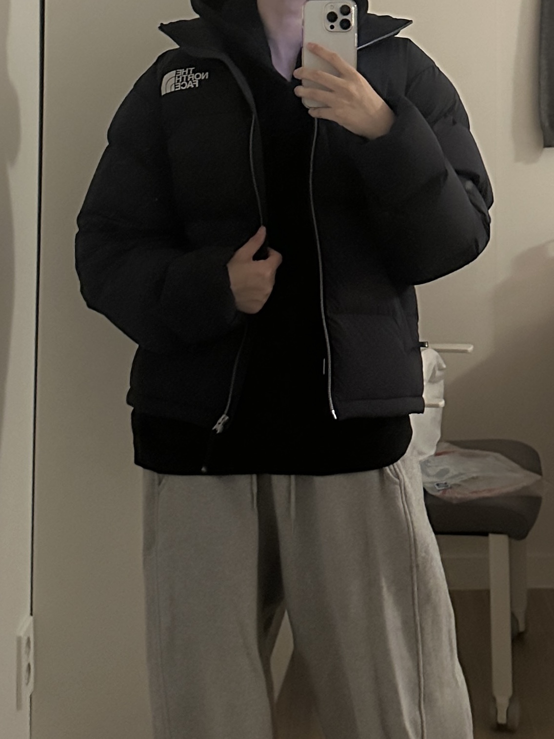 The North Face Superflex Nuptse Down Jacket RDS Navy - 24FW 착용 스타일 - 2
