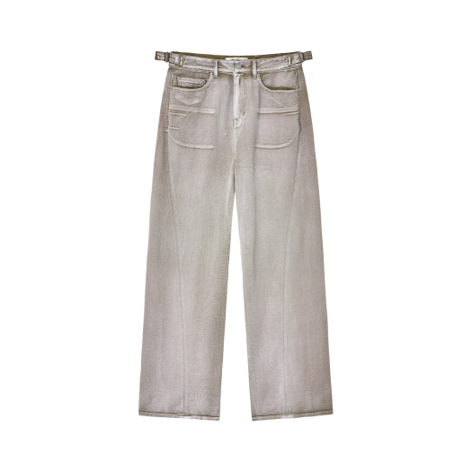 WB214 Haleine Twisted Regular Sprayed Jeans Cream Beige