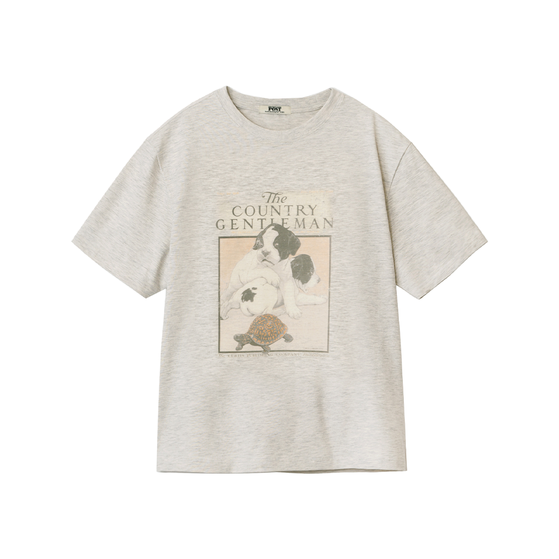 더 새터데이 이브닝 포스트 컨트리 퍼피 티셔츠 오트밀(The Saturday Evening Post Country Puppy T-Shirt Oatmeal) - 1