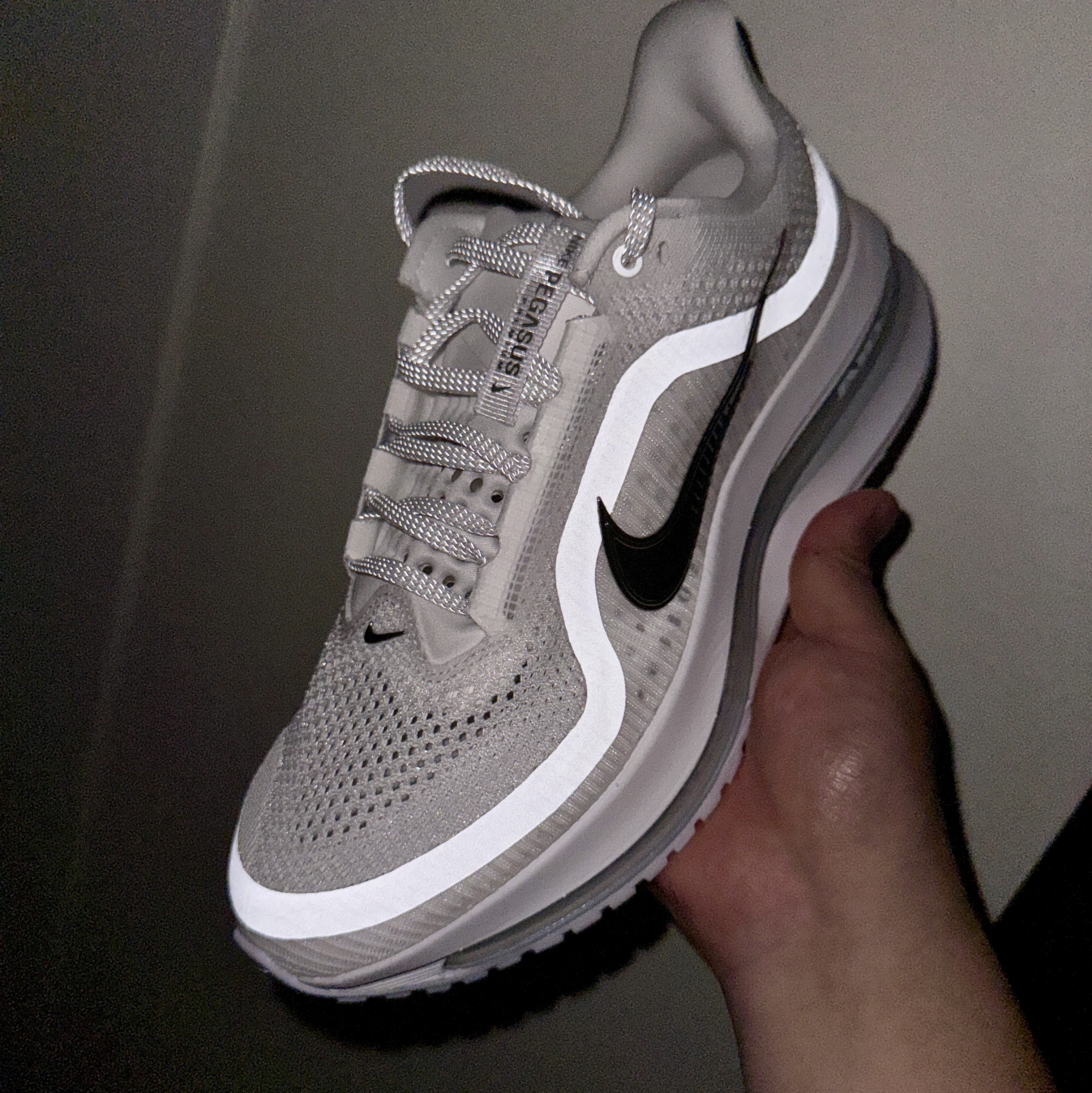 Nike Pegasus Premium White Metallic Silver 착용 스타일 - 2