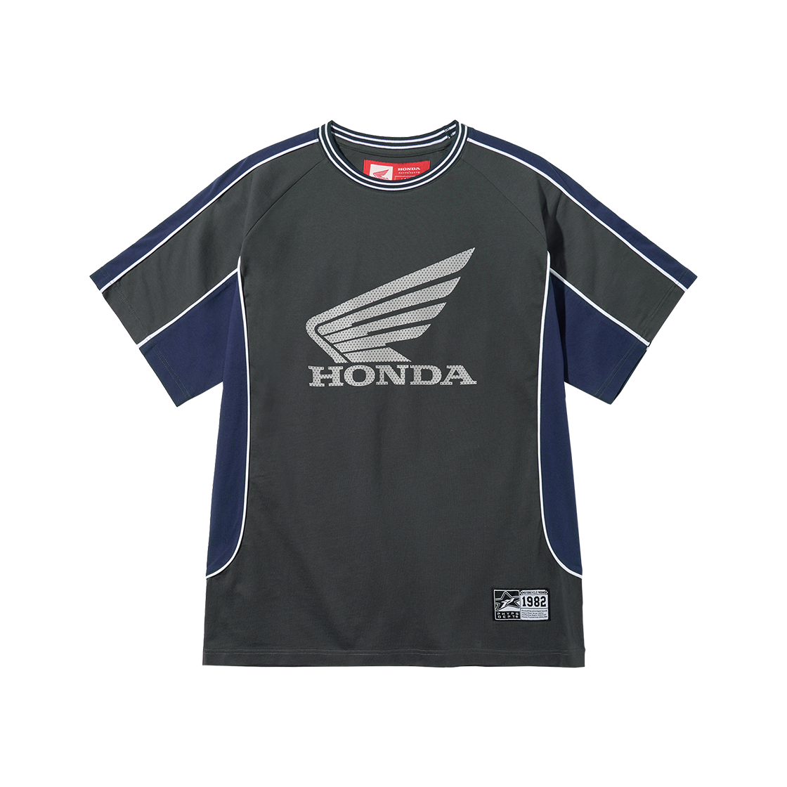 혼다 풋볼 컬러블록 숏슬리브 차콜