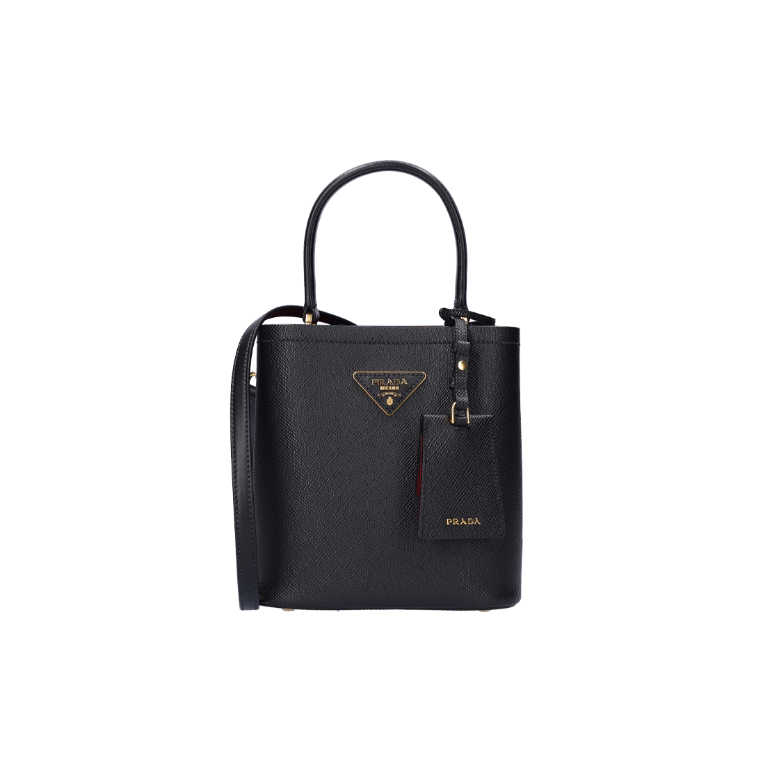 ITWRKWV4HVSC Prada Saffiano Leather Panier Bag in Black with Gold-tone Hardware - 대표 이미지 #1