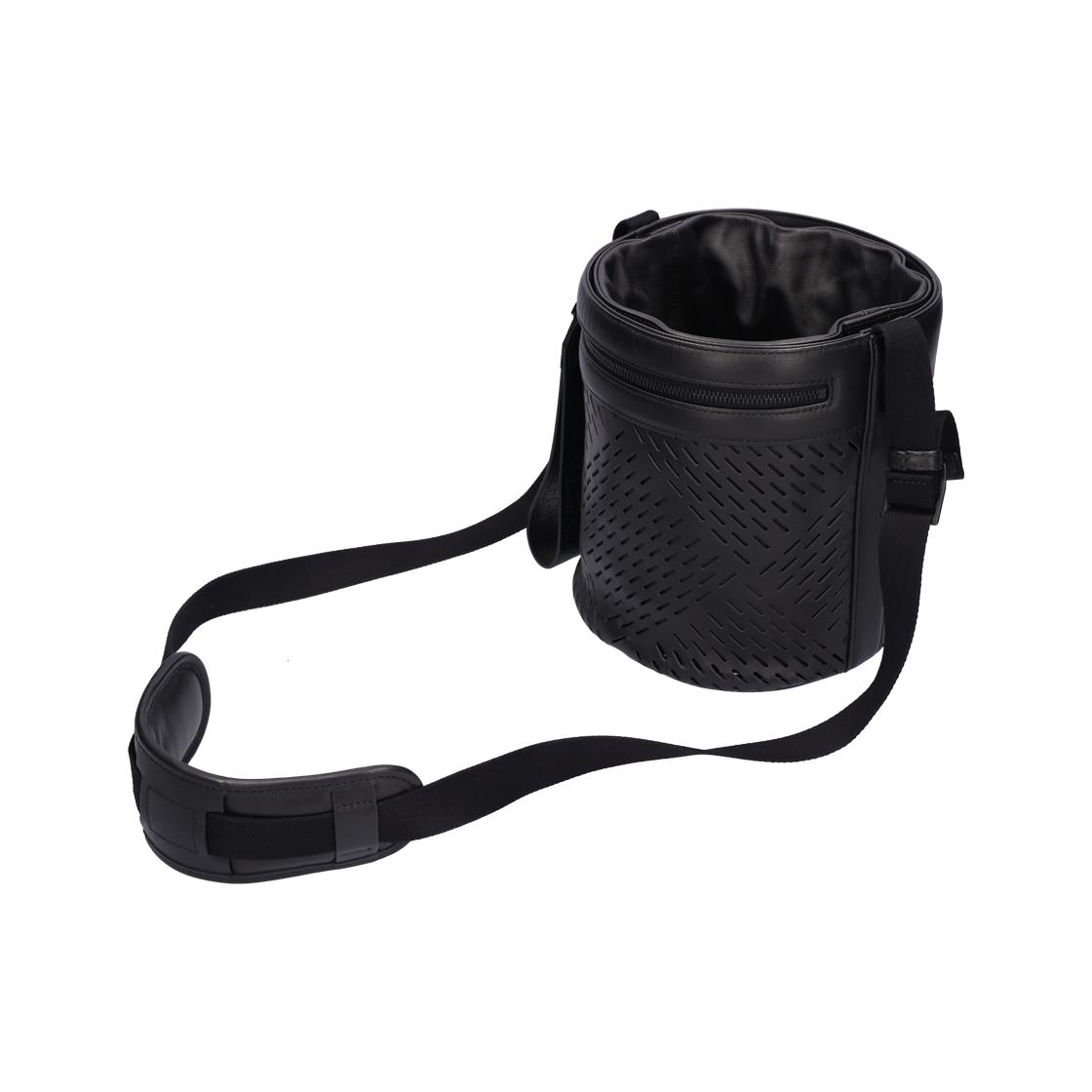 IT2RASTKKQJA Bottega Veneta Perforated Bucket Bag in Black Leather - #6