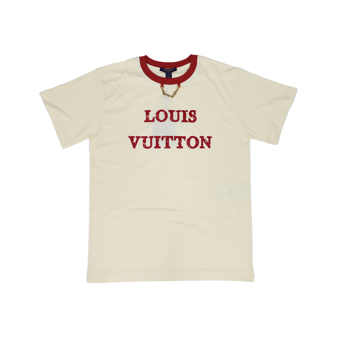 ITC2H2QJEG72 LOUIS VUITTON Short-Sleeve Lettering T-Shirt Ivory Red