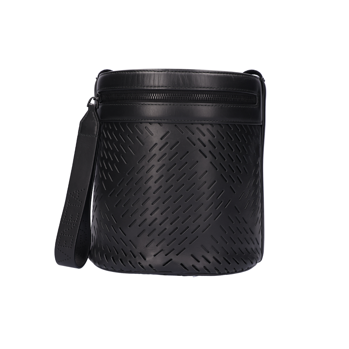 IT2RASTKKQJA Bottega Veneta Perforated Bucket Bag in Black Leather - #2