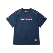 Honda Motorcycle Piping Mesh Short Sleeve Navy