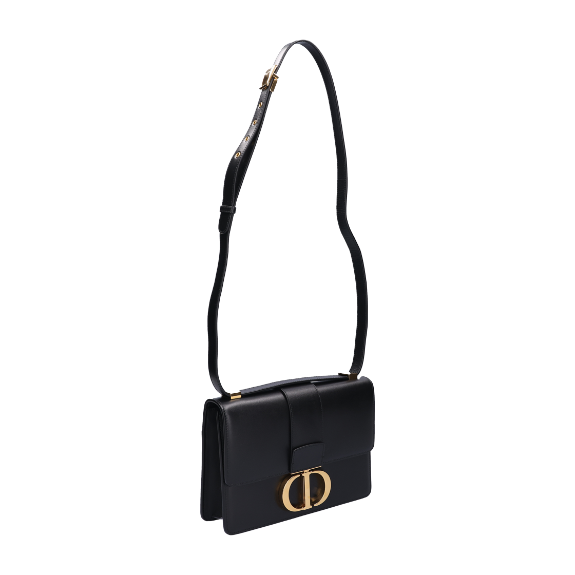 ITVUK8KNI3NR DIOR 30 Montaigne Bag Box Calfskin Black Gold Hardware - #5