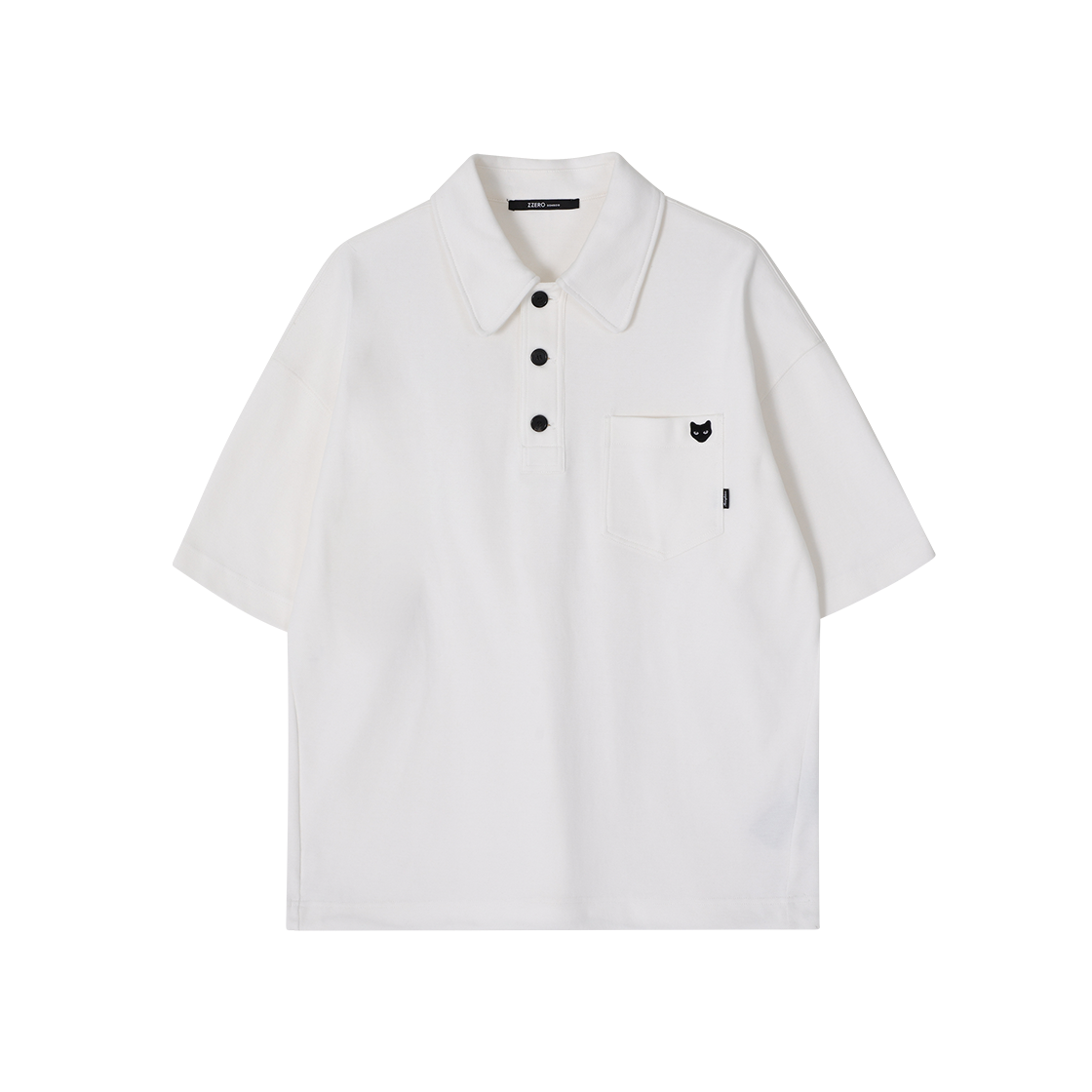 SH3TS825WH Songzio Zzero Waffle Pique Collar T Shirt White - 대표 이미지 #1