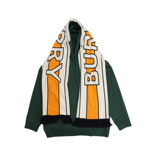 ITSN3VQWF8BA Burberry Hooded Sweatshirt with Scarf Detail in Green