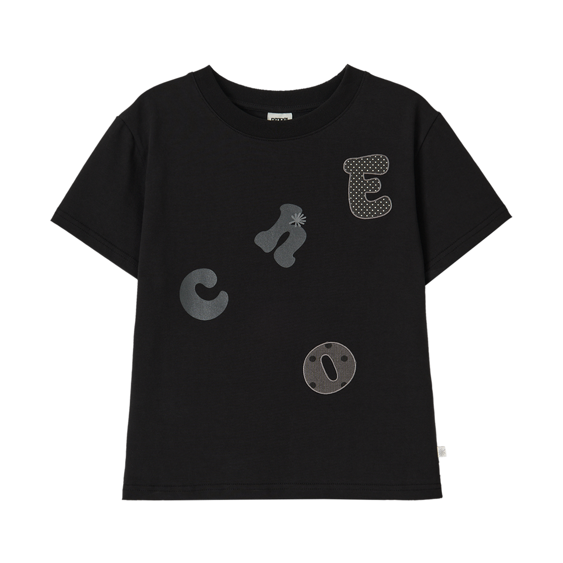 DD25SMTS-015-BK DANDEL Echo Applique Tee Black
