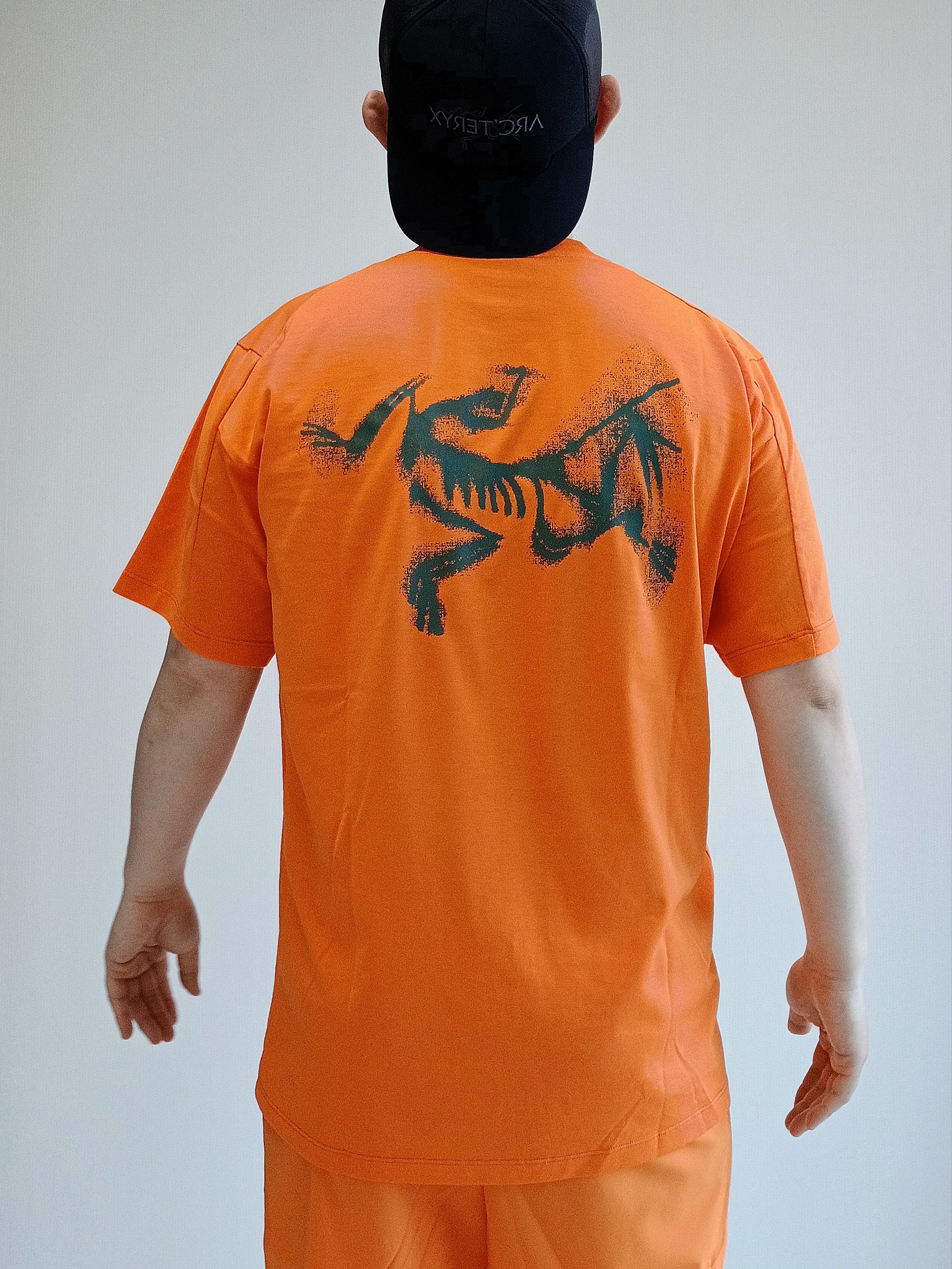 Arc'teryx Bird Word Trucker Hat Black Cloud, Arc'teryx Kragg SL Cotton Blurred Bird SS T-Shirt Verve Forage 착용 스타일 - 9