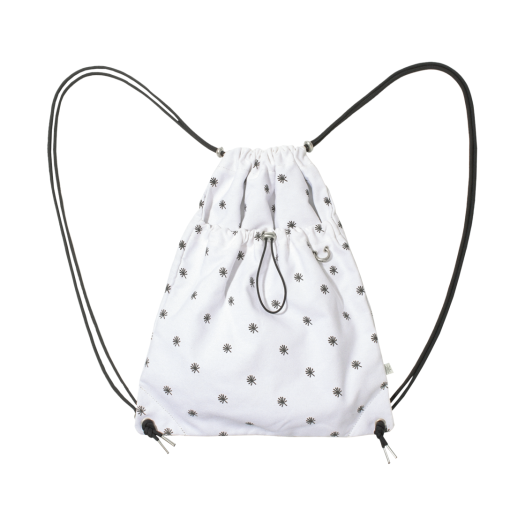DD25ALAC-002-WH DANDEL Dot Symbol Gym Sack String Bag White