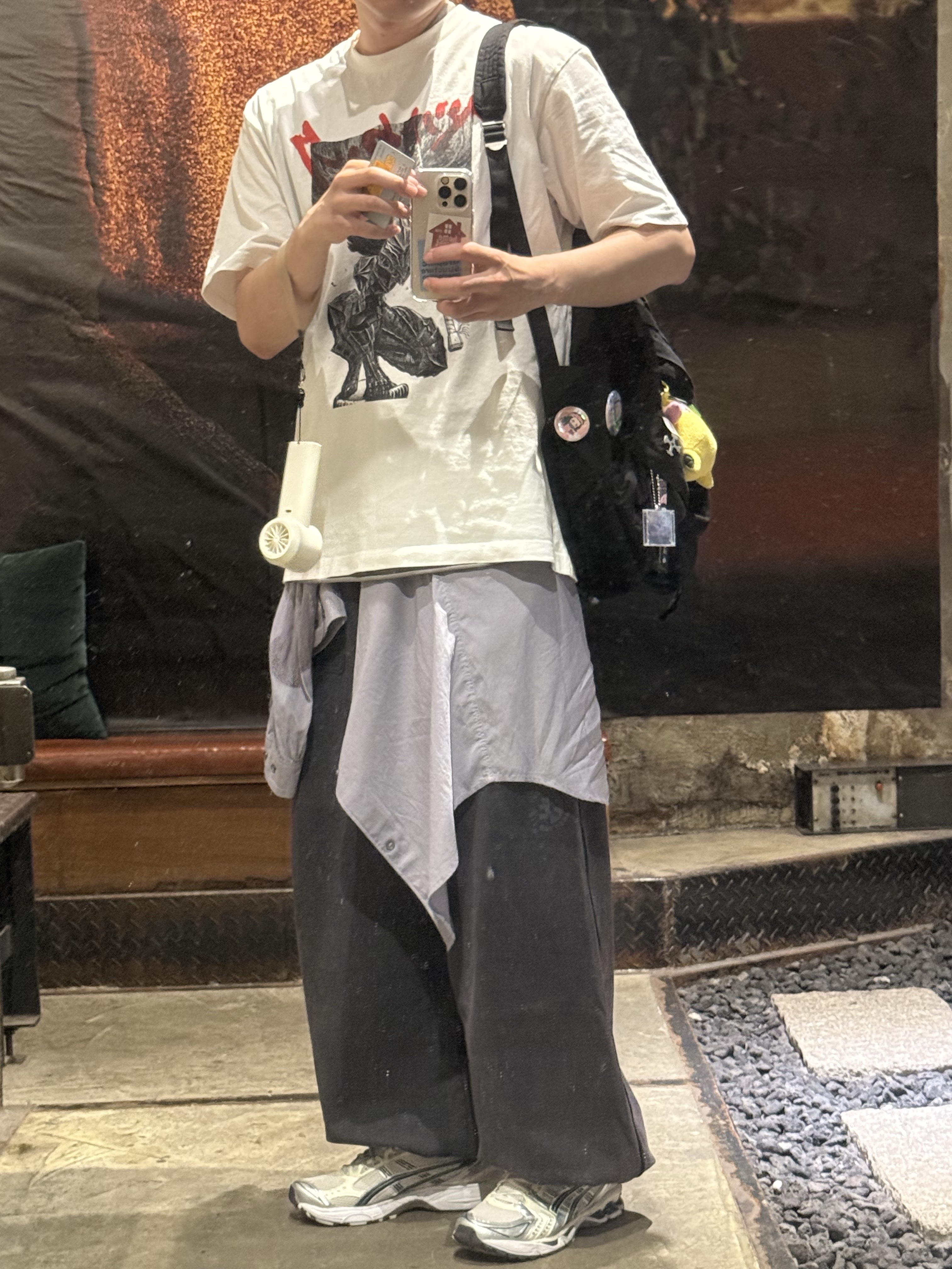 Polyteru Human Index Human Sleeveless Gray Beige, Polyteru Tenco Loosed Shirt 2.0 Mid Blue Gray 착용 스타일