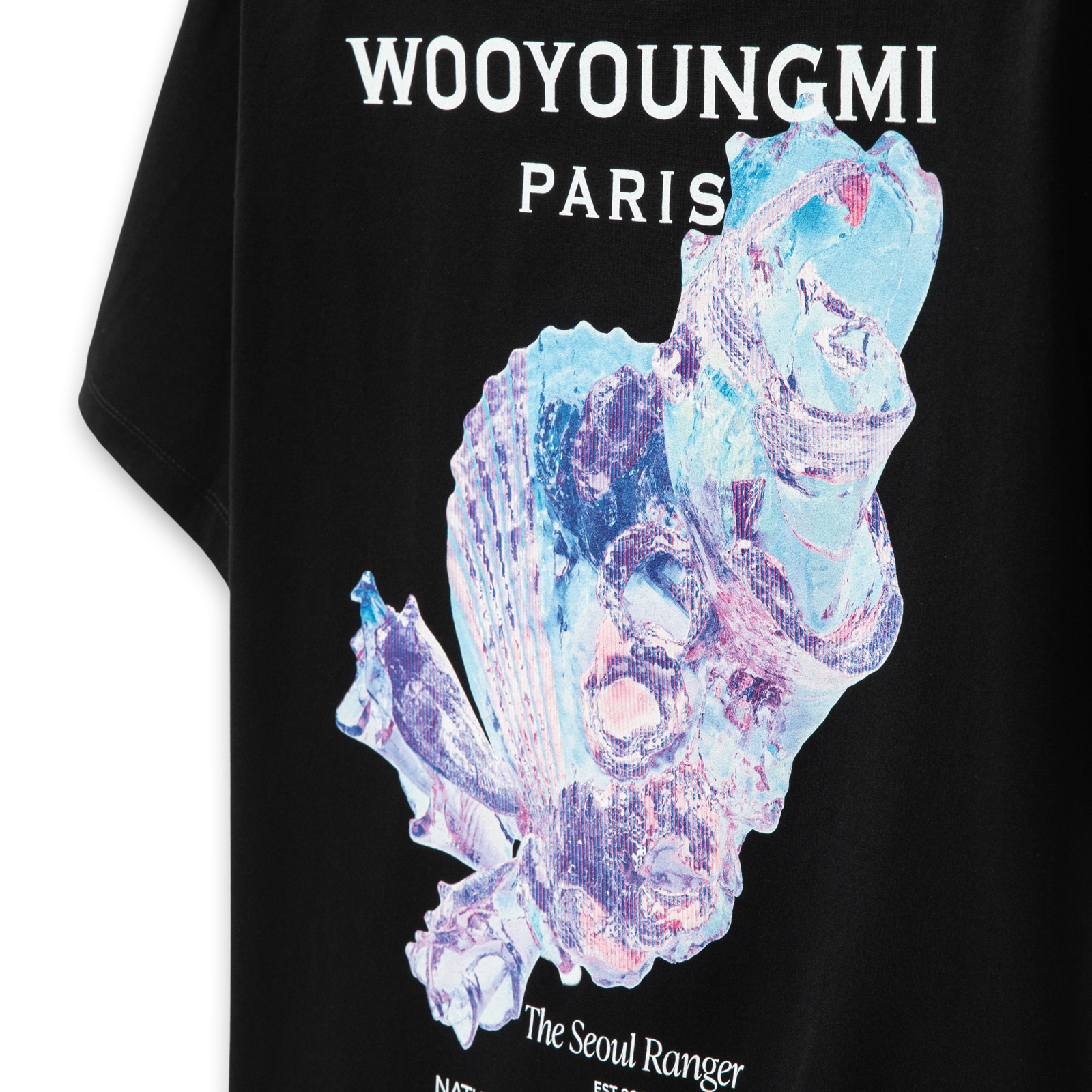 Wooyoungmi 3D Coral Back Logo T-Shirt Black - 25SS 착용 스타일 - 2