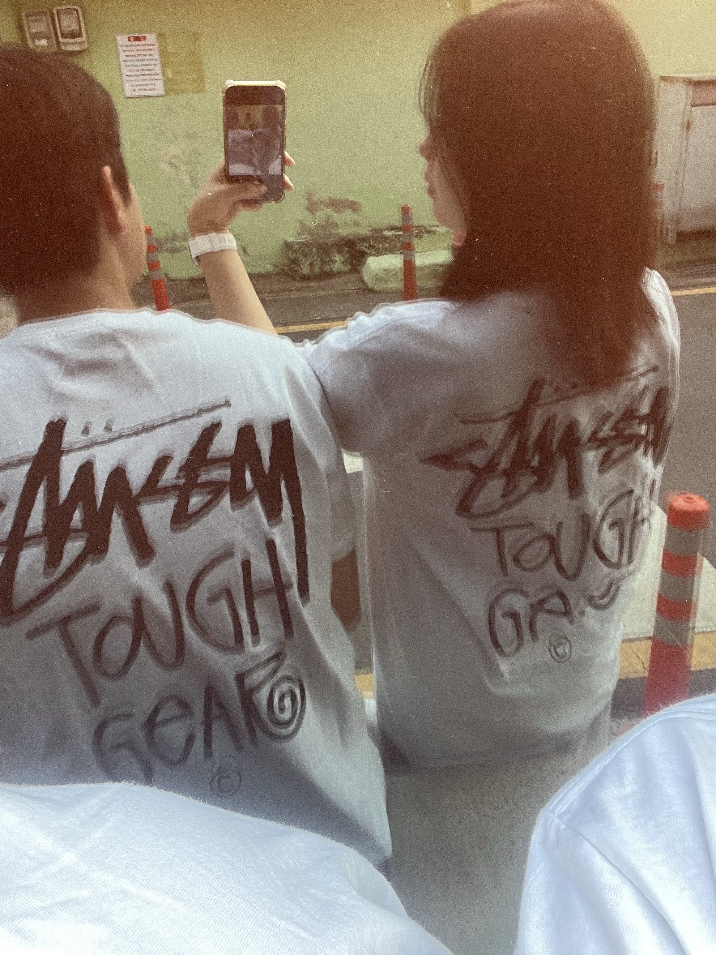 Stussy Tough Gear T-Shirt White 착용 스타일 - 1