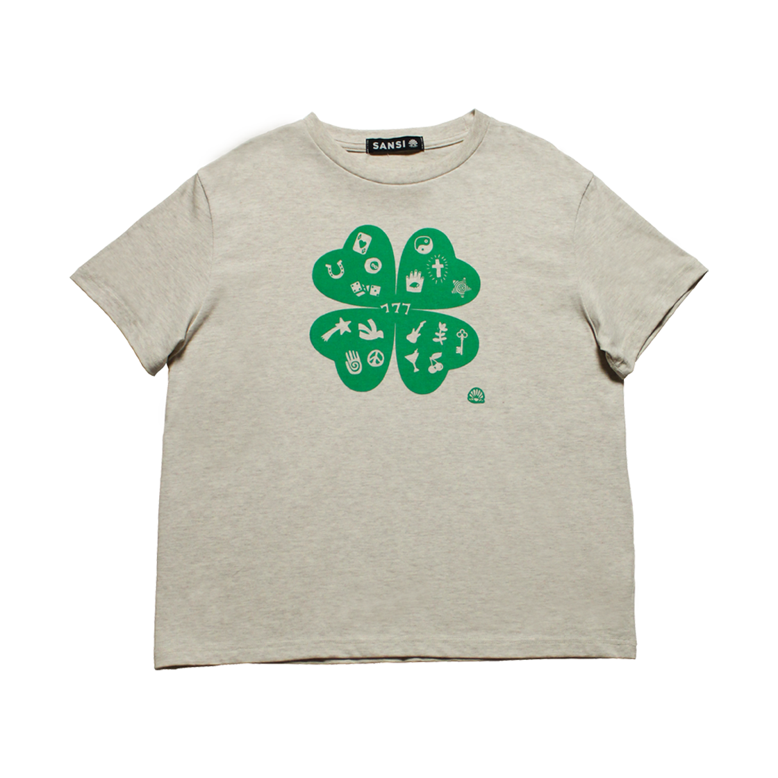 산시 럭키클로버 티셔츠 미디엄 멜란지(SANSI Lucky Clover T-Shirts M Melange)