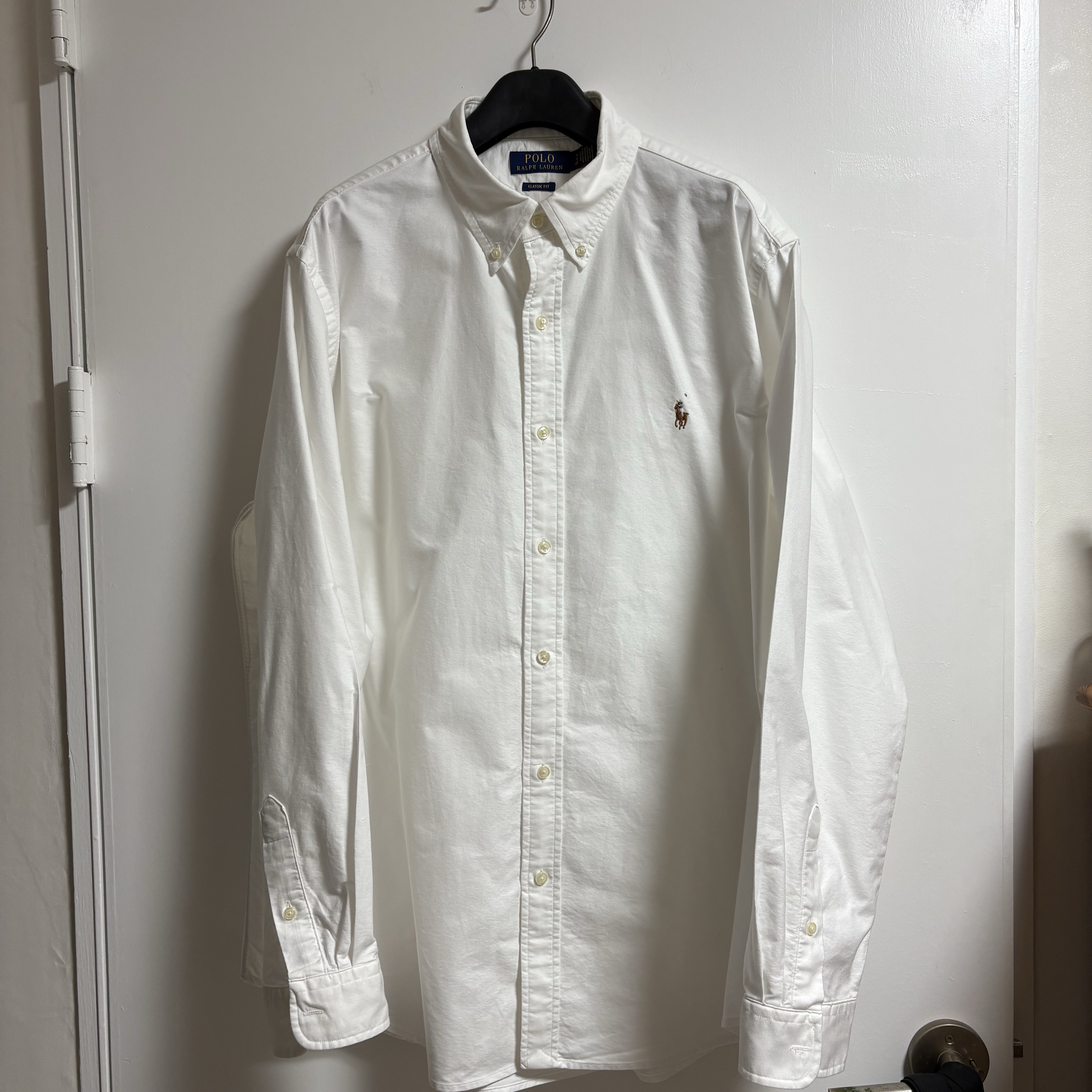 [20% 적립] Polo Ralph Lauren Custom Fit Oxford Shirt White 착용 스타일