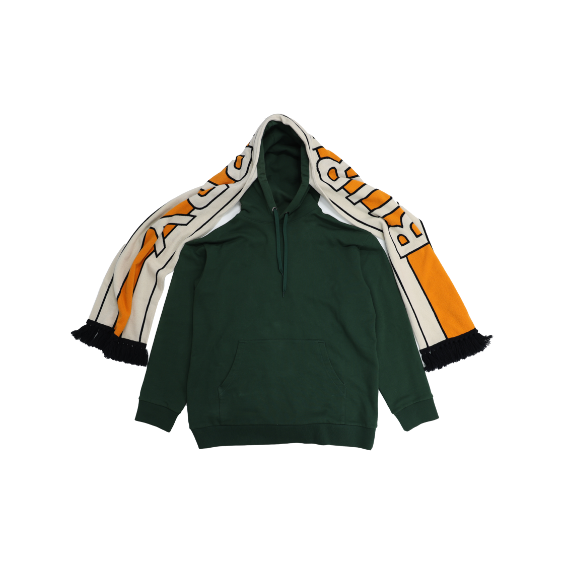 ITSN3VQWF8BA Burberry Hooded Sweatshirt with Scarf Detail in Green - #2