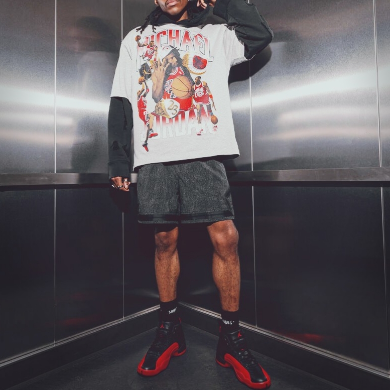 Jordan Flight Essentials Oversized T-Shirt Sail Varsity Red - Asia, Jordan 13 Retro Bred 2017 착용 스타일