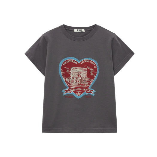 SFM1SS208ACH The Saturday Evening Post Arch Heart T-Shirt_Charcoal