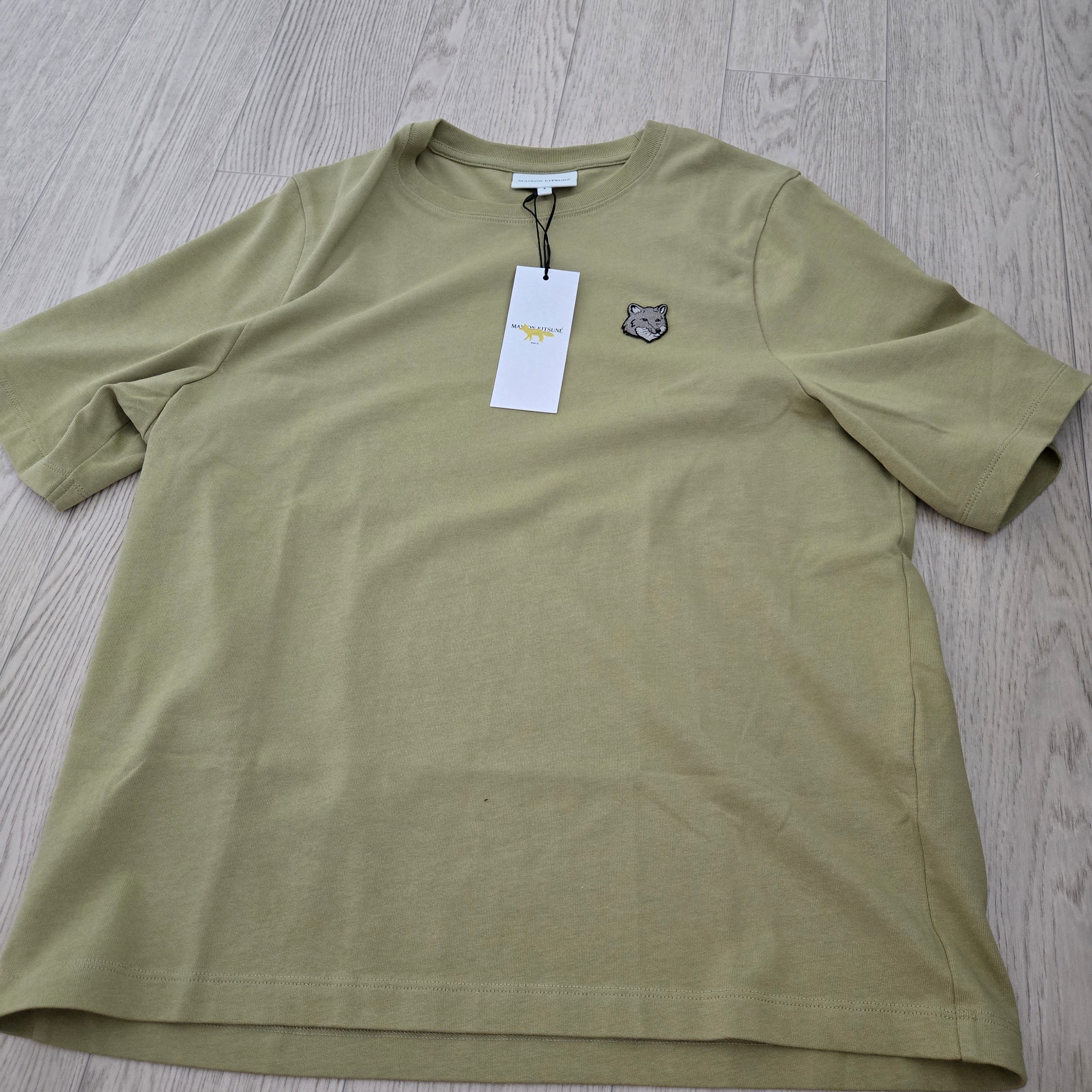 (W) Maison Kitsune Bold Fox Head Patch Comfort T-Shirt Canvas 착용 스타일