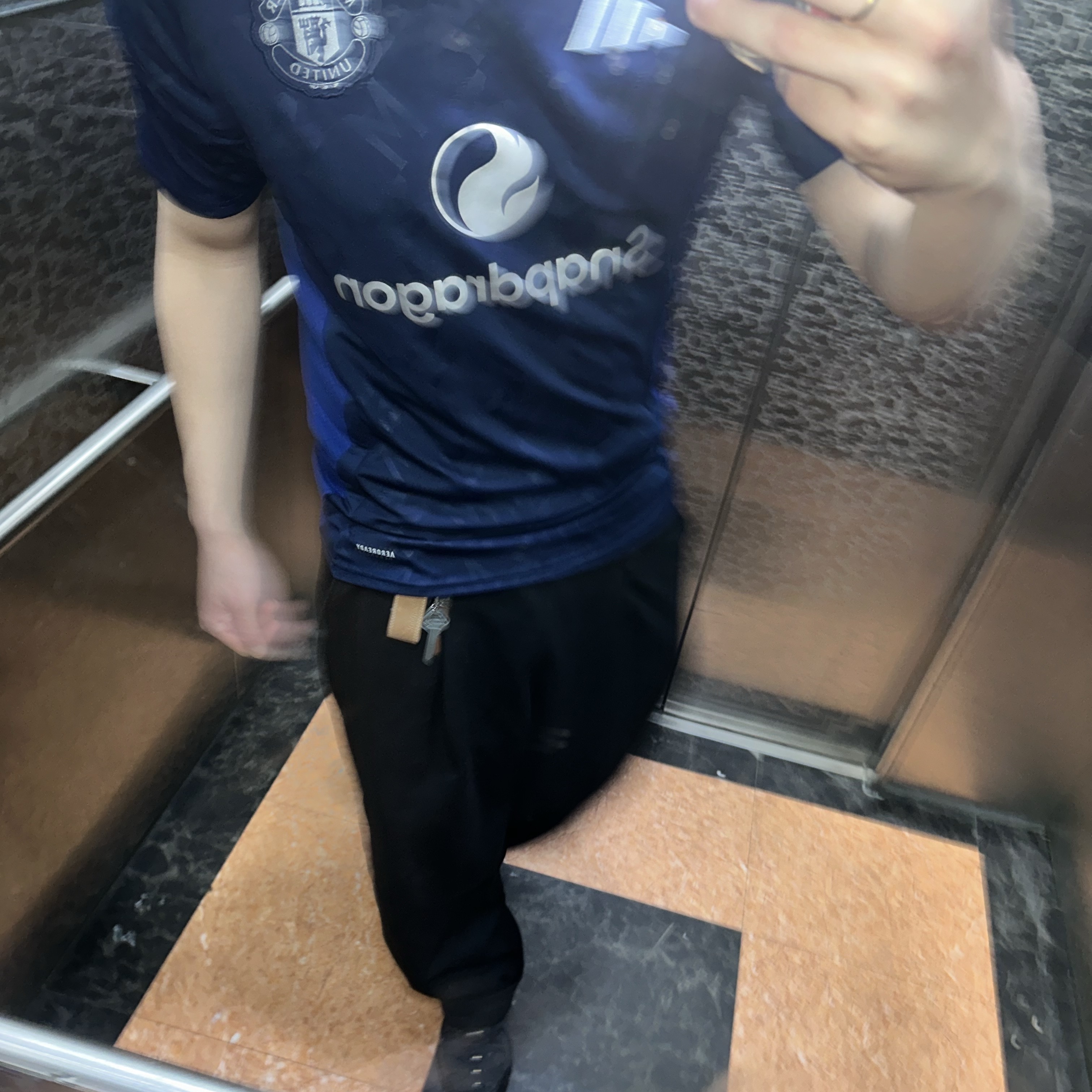 Adidas Manchester United 2024/25 Away Jersey Night Indigo - KR Sizing (Non Marking Ver.) 착용 스타일 - 2