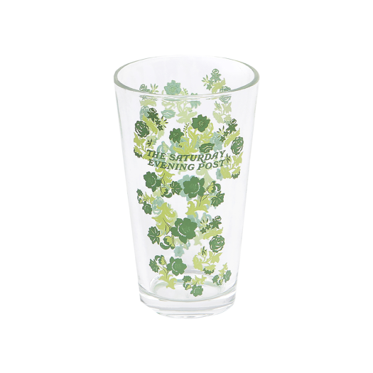 SFX3GD201AGN The Saturday Evening Post Flower Glass_Green