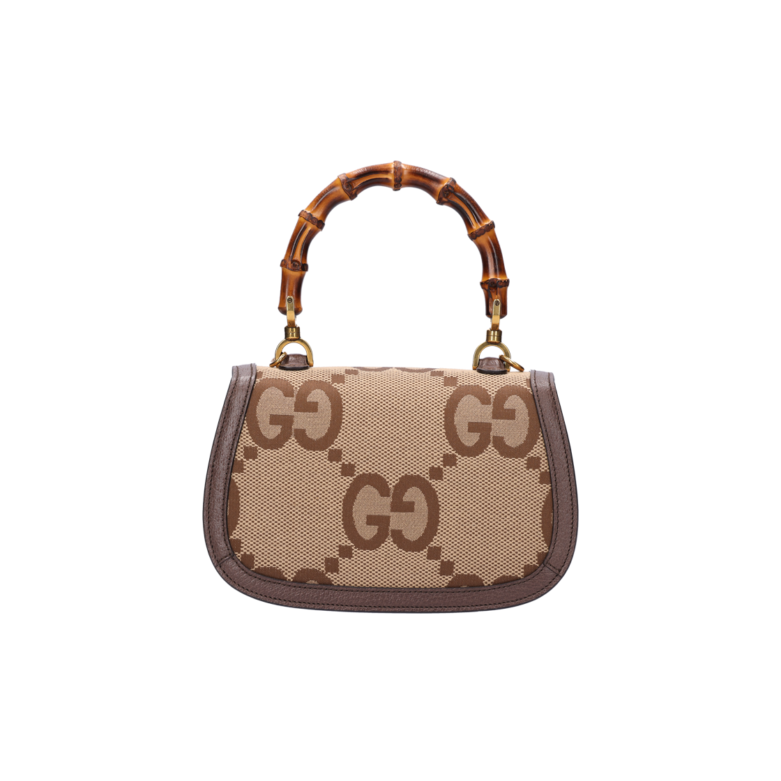 ITLMI2NV5OQM GUCCI Bamboo 1947 Small Python Top Handle Bag Leather Fabric Brown - #3