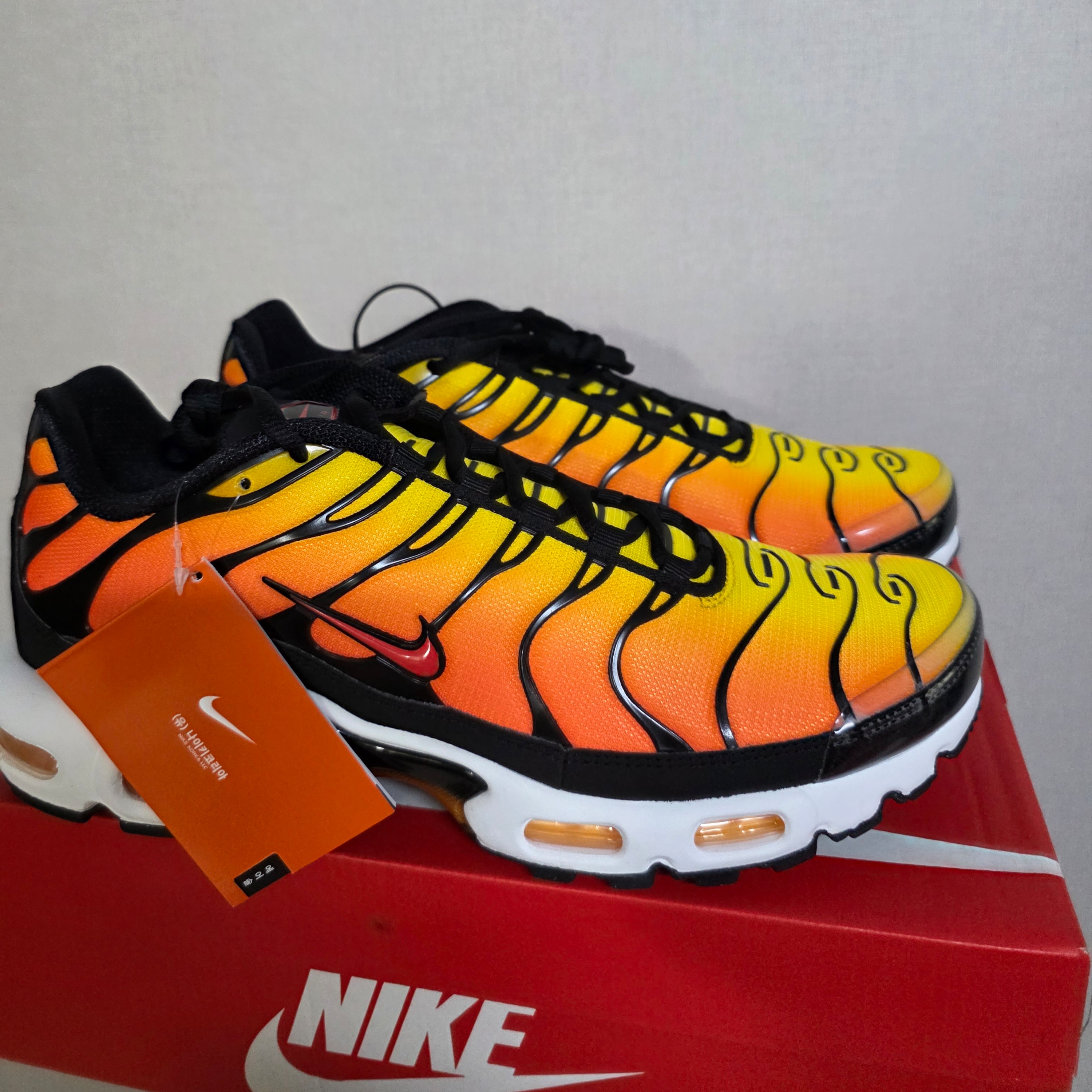 Nike Air Max Plus Bright Ceramic and Tour Yellow 착용 스타일