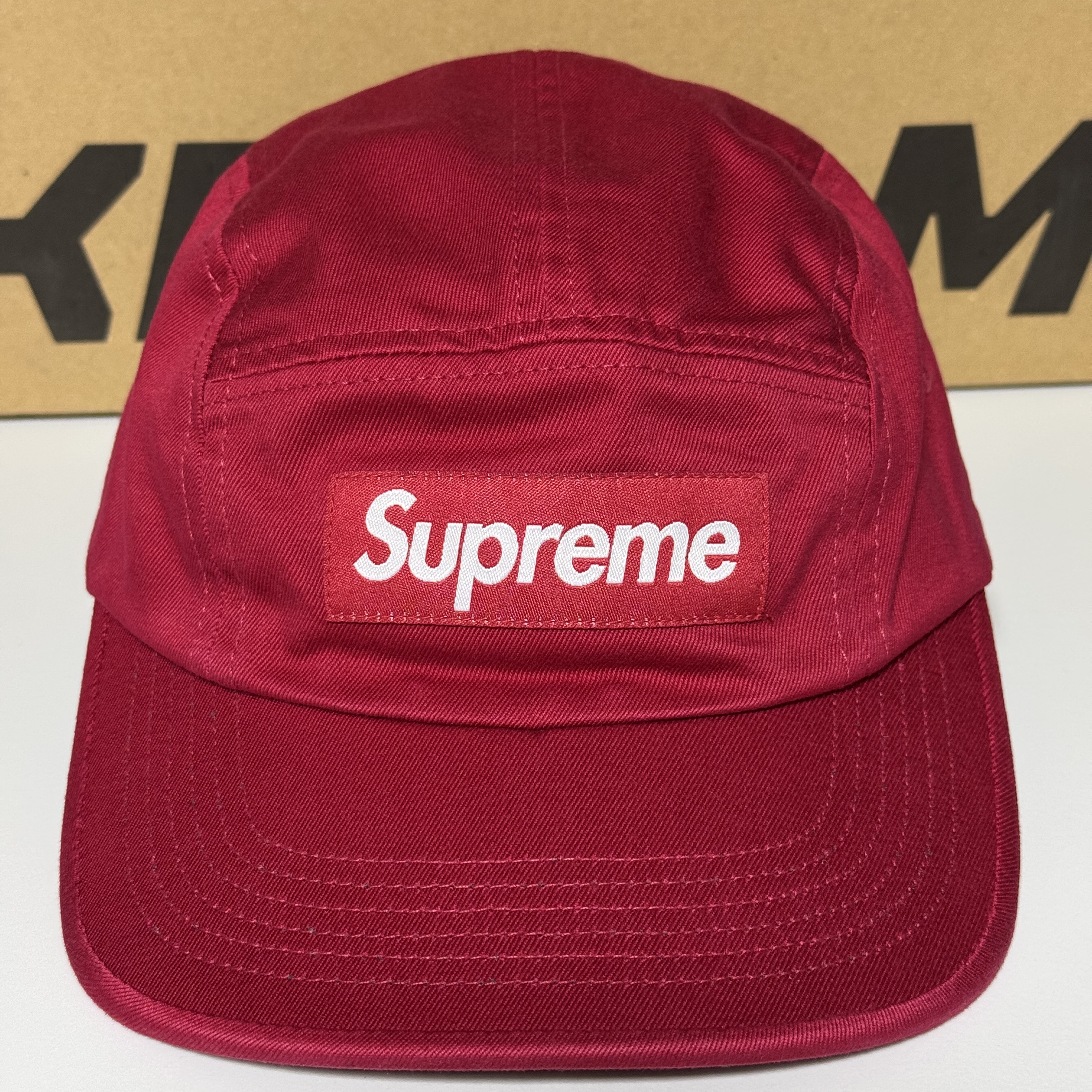 Supreme Washed Chino Twill Camp Cap Red - 25SS 착용 스타일 - 1