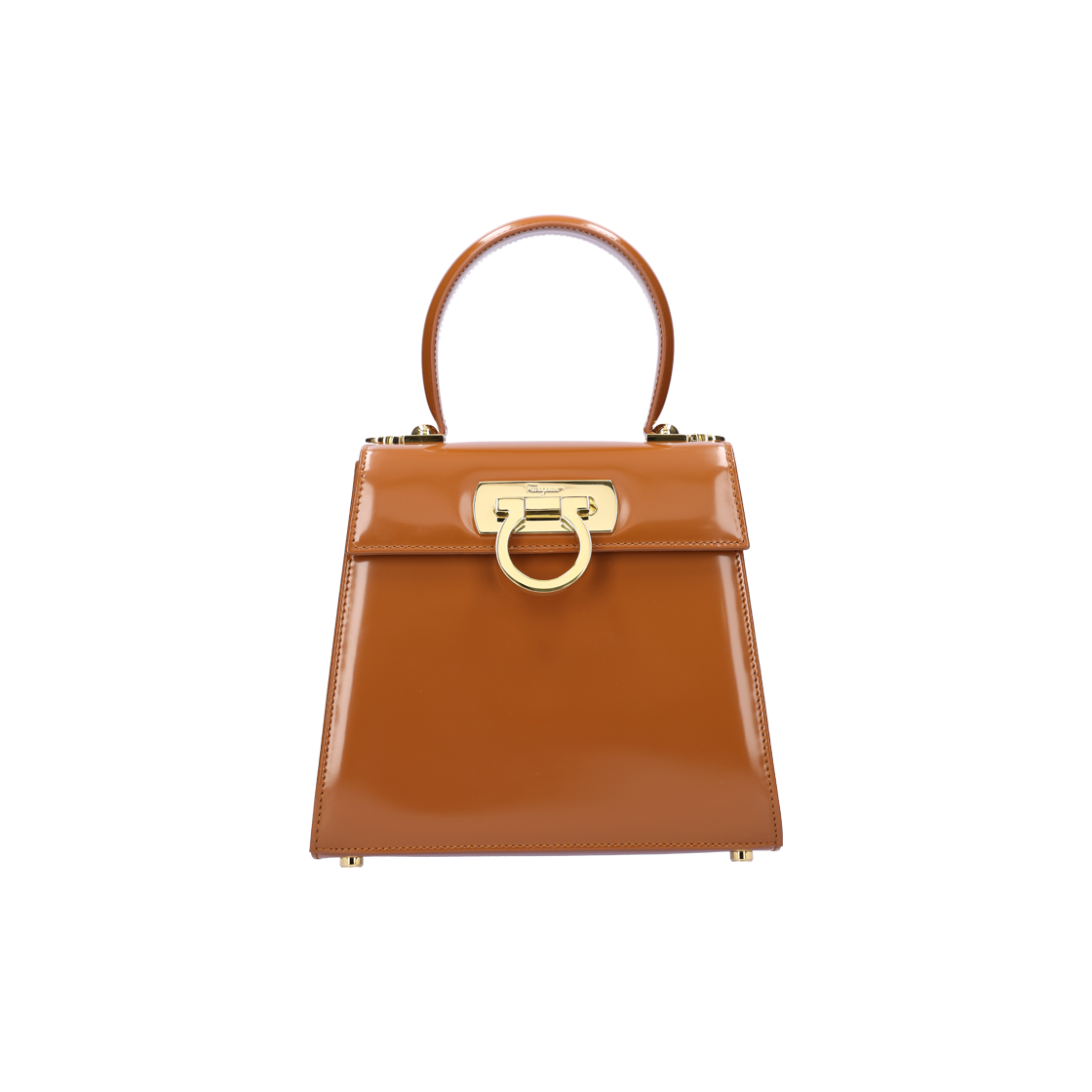 ITUMJBNMHK5E Salvatore Ferragamo Small Kelly Bag in Brown Leather - 대표 이미지 #1