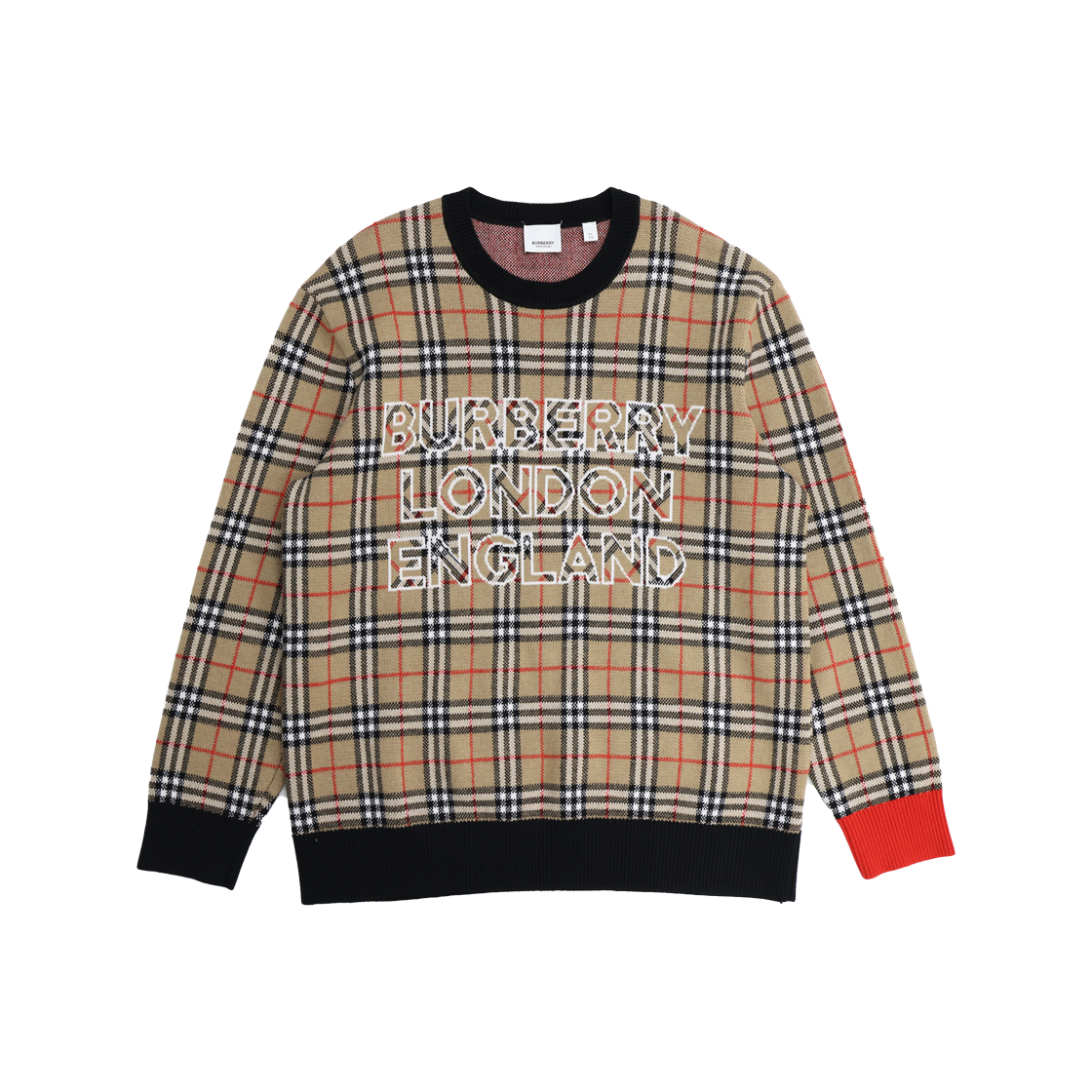 ITR9UHSHRKSP Burberry Vintage Check Knit in Brown Wool - 대표 이미지 #1