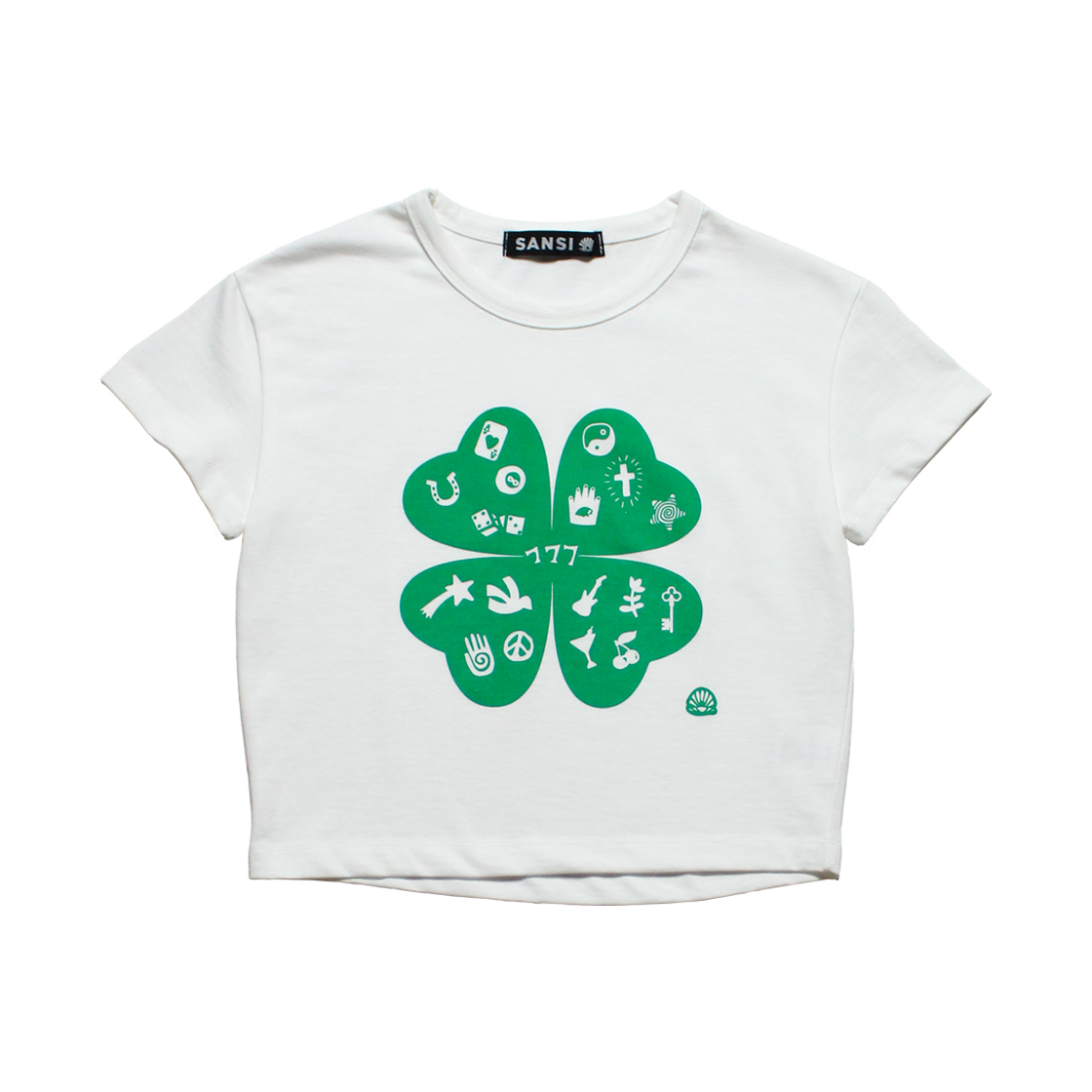 산시 럭키클로버 티셔츠 스몰 화이트(SANSI Lucky Clover T-Shirts S White)