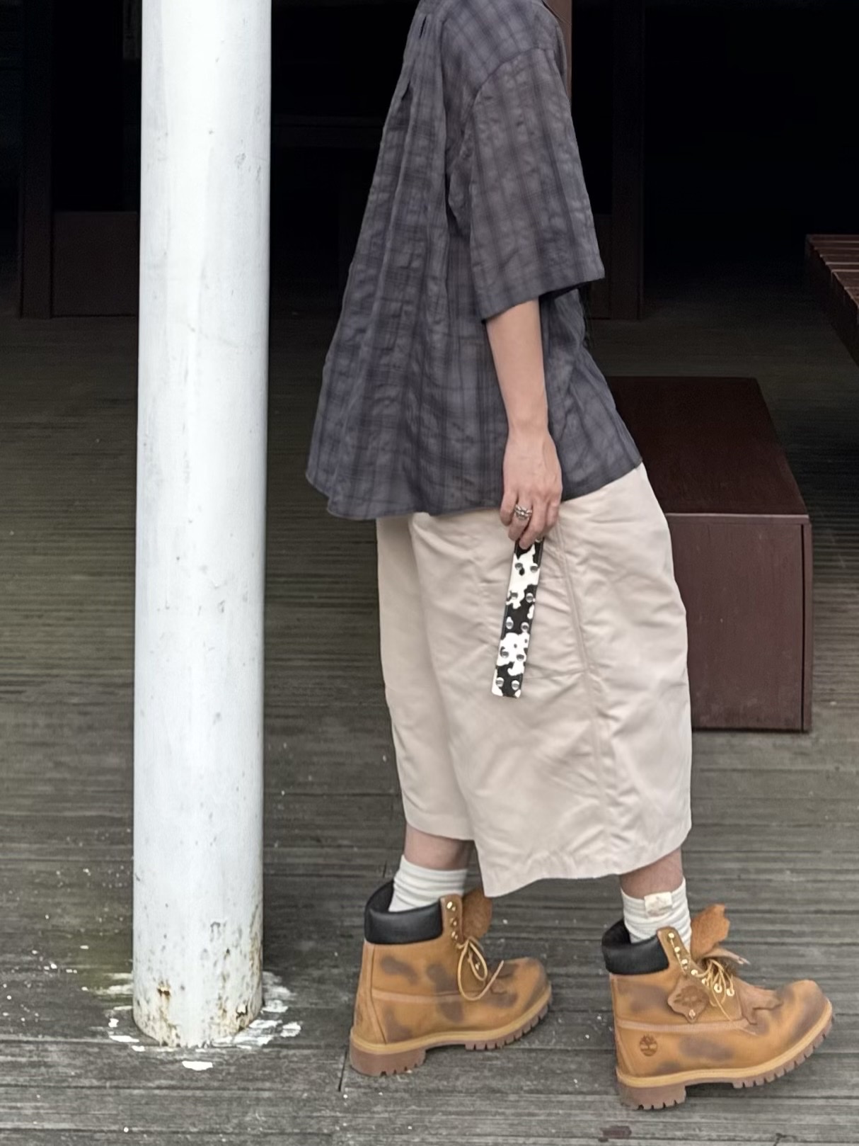 Kamien x MJD Double Hole Belt Oreo Calf Hair, Timberland x Surgery 6 inch Boot Yellow - Wide 착용 스타일 - 4
