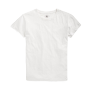 (W) Double RL Cotton Jersey Crew Neck T-Shirt White