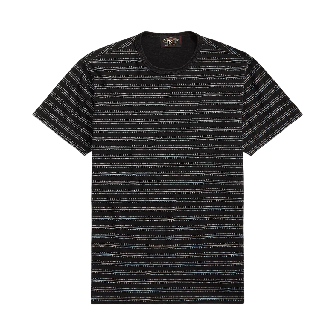 634451 Double RL Indigo Stripe Jersey T-Shirt Black Multi