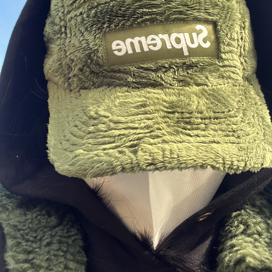 Supreme Swirl Fleece Camp Cap Olive - 22FW 착용 스타일