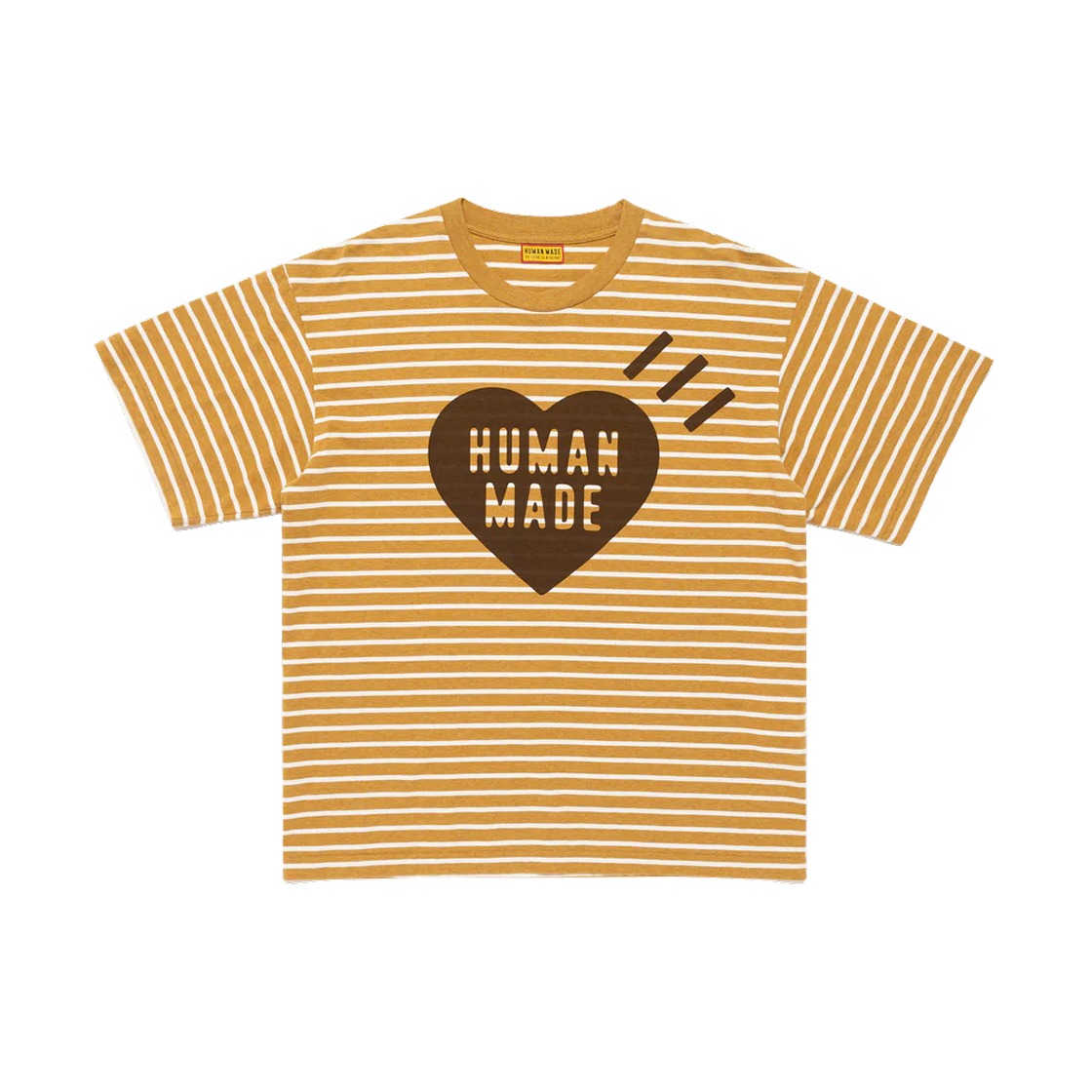 HM29CS031 Human Made Heart Striped T-Shirt Beige