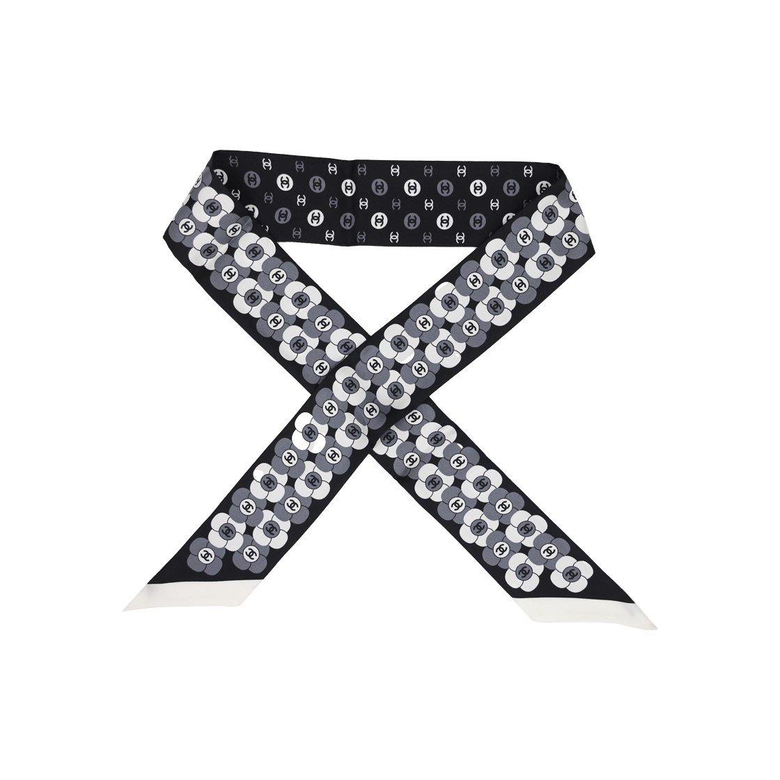 IT2NFQLIW9RS [A등급] Chanel Vintage Twilly Scarf in Black Silk - #3