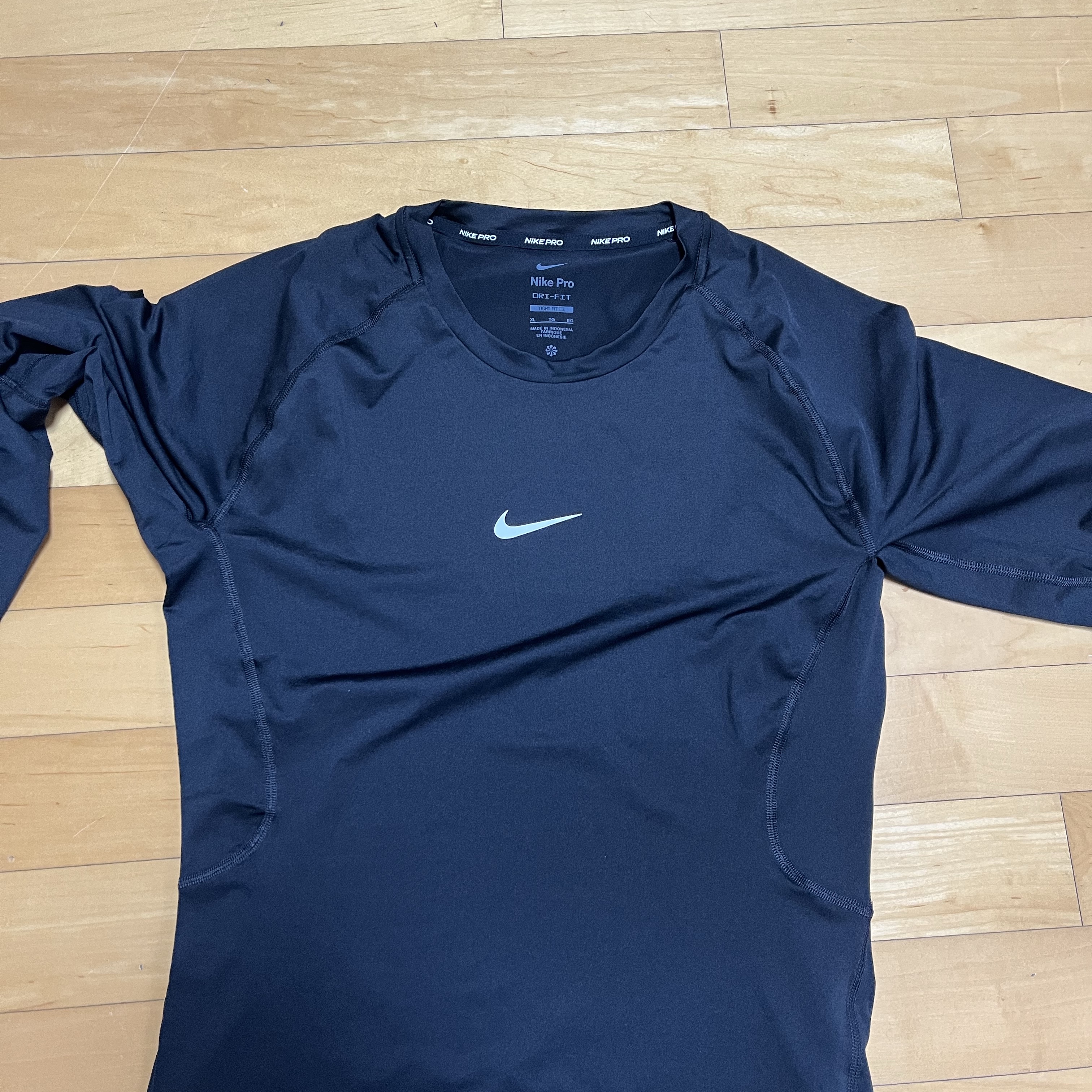 Nike Pro Dri-Fit Tight Long Sleeve Fitness Top Black - Asia 착용 스타일