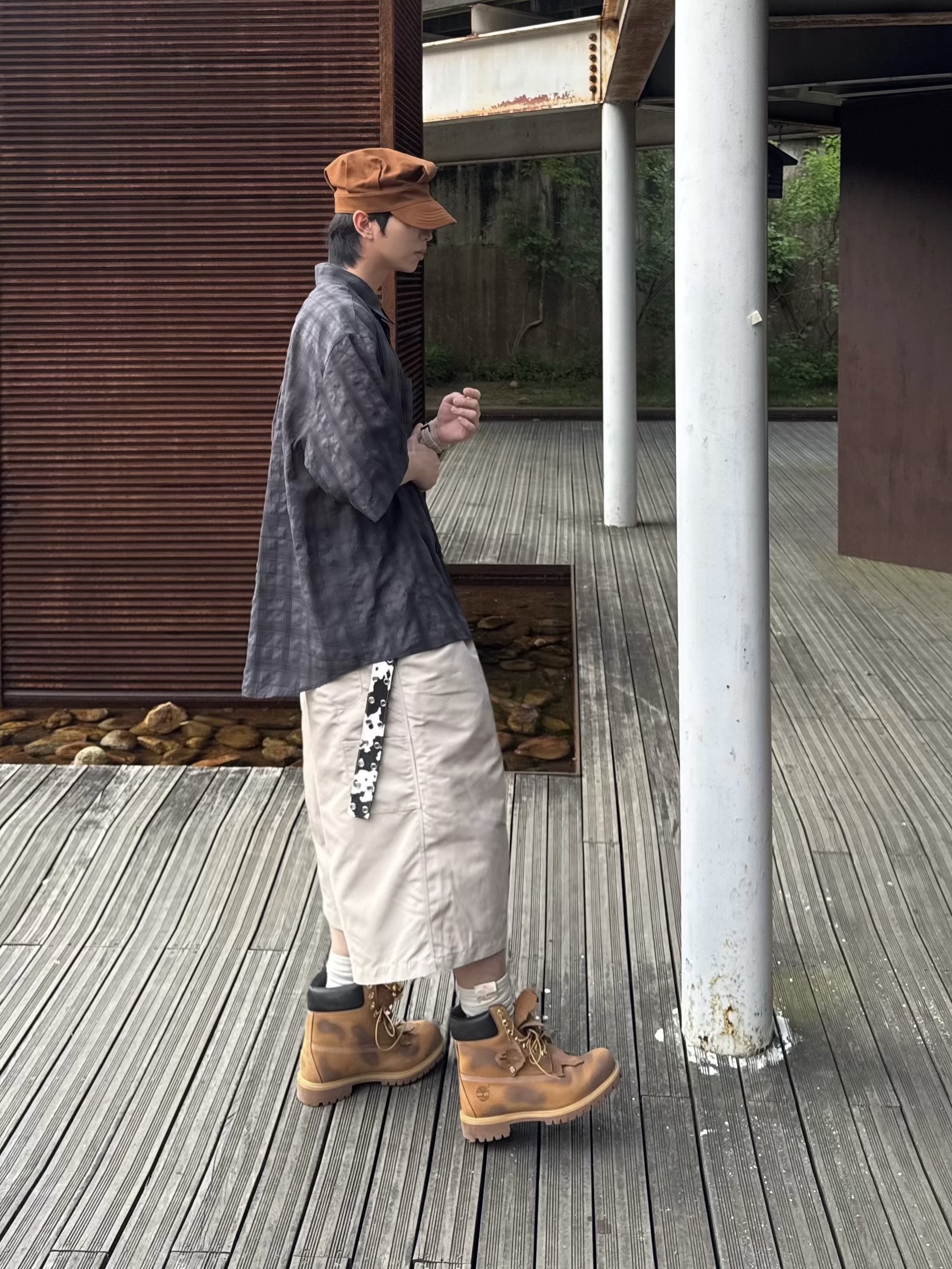 Kamien x MJD Double Hole Belt Oreo Calf Hair, Timberland x Surgery 6 inch Boot Yellow - Wide 착용 스타일 - 8