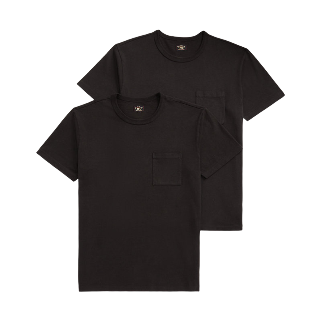 644701 Double RL Garment Dye Pocket T-Shirt Black (2 Pack)