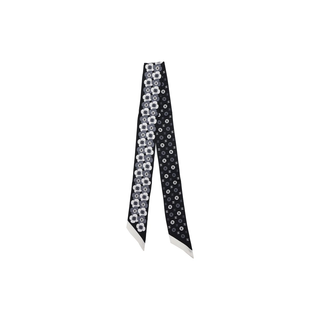 IT2NFQLIW9RS [A등급] Chanel Vintage Twilly Scarf in Black Silk - #4