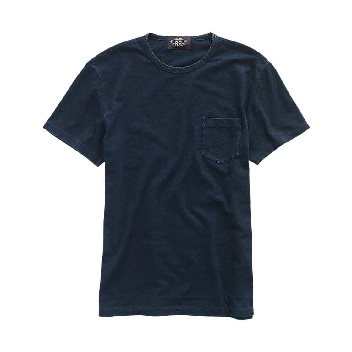 263843 Double RL Indigo Cotton Crewneck T-Shirt Rinse Indigo