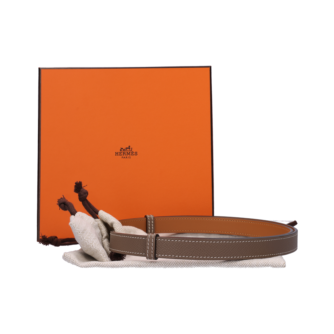 ITP3DJDEL9LF Hermes Kelly 18 Belt in Epsom Leather, Etoupe with Palladium Hardware and W Engraving - #5