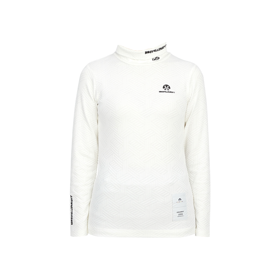 HCW-2C-AA05 (W) Horn Garment Golf Wear High Neck Long Sleeve T-Shirt Off White