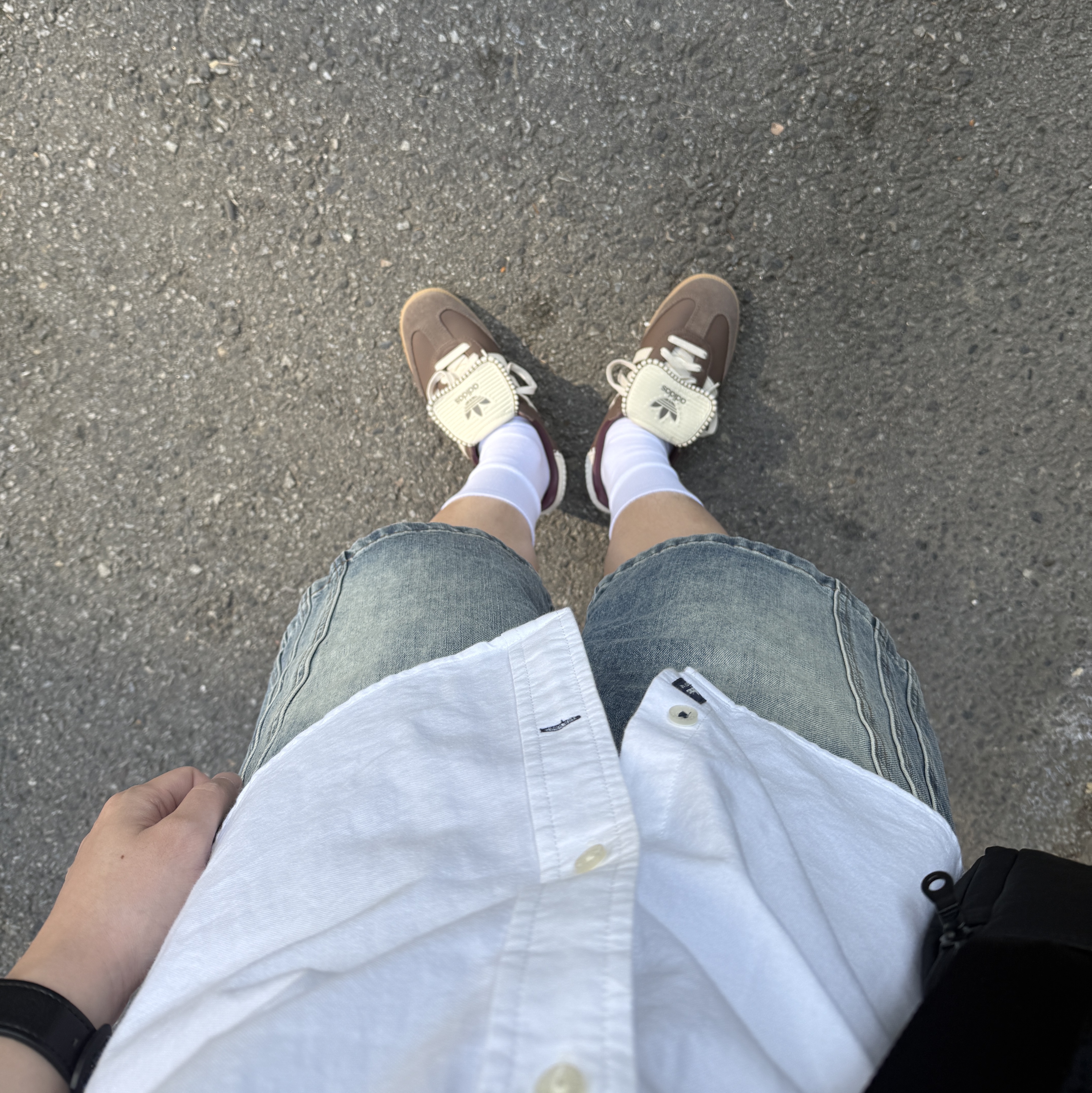 (W) Adidas Samba LT Earth Strata Core White 착용 스타일