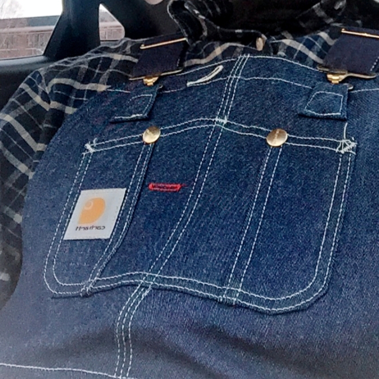 Carhartt WIP Robertson Denim Landon Pants Blue Rinsed 착용 스타일