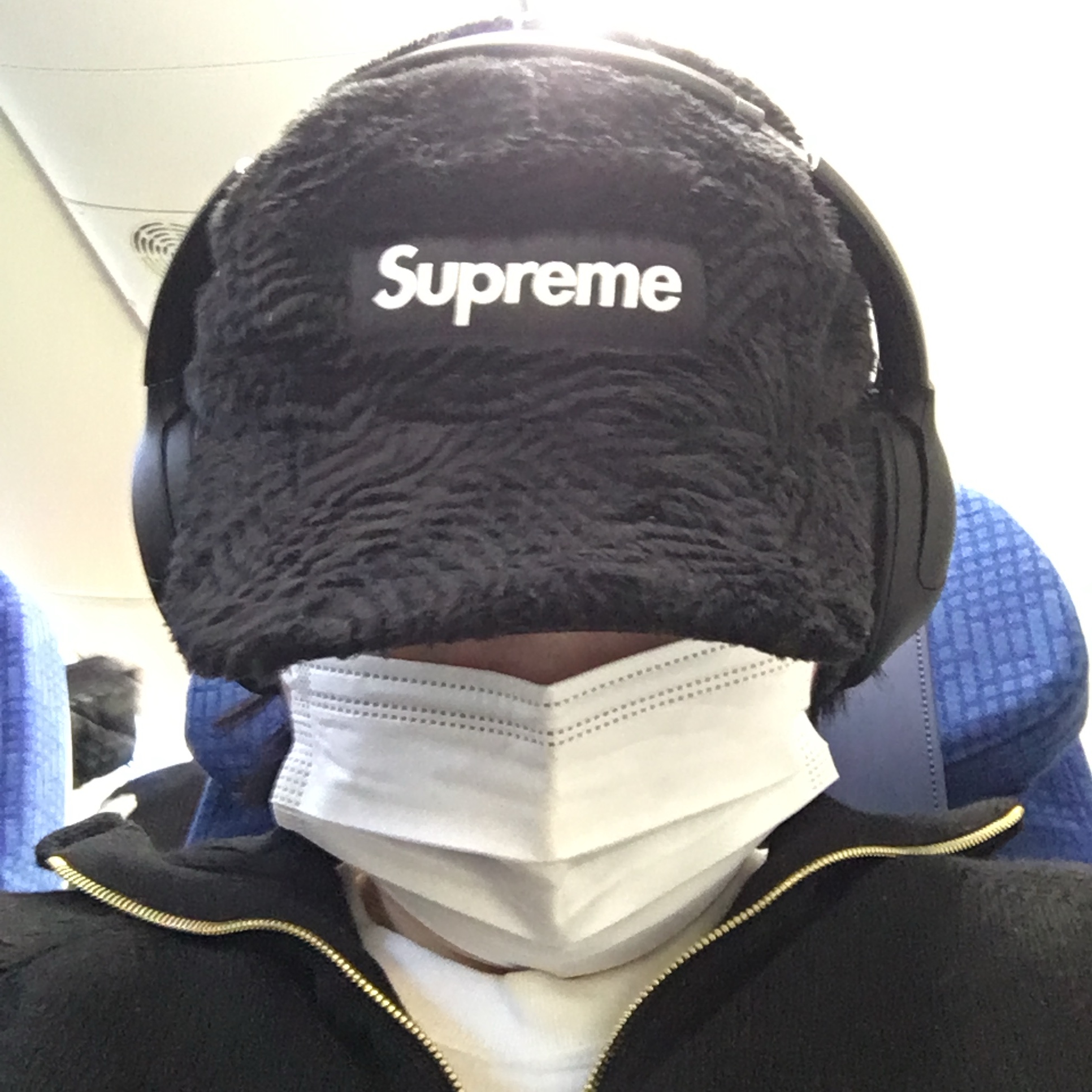 Supreme Swirl Fleece Camp Cap Black - 22FW 착용 스타일