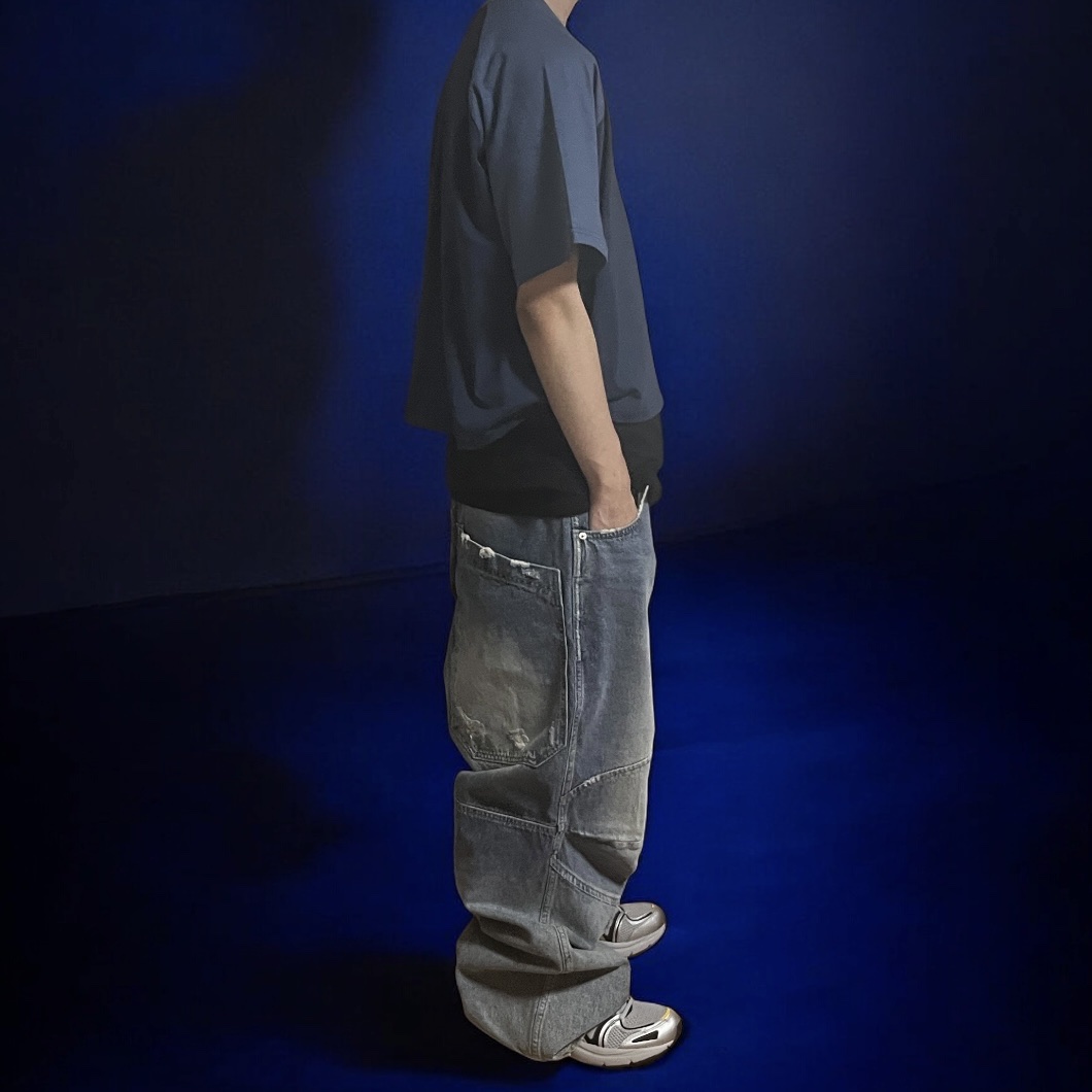 MJD 3D Knee Denim Pants Blue, Reebok Premier Road Plus VI Yellow 착용 스타일